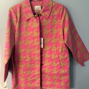 Isaac Mizrahi for Target pink houndstooth coat NWT.